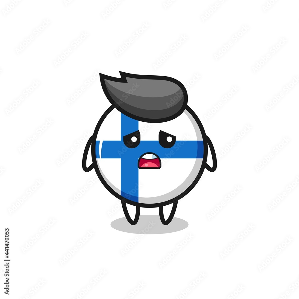 disappointed expression of the finland flag badge cartoon disappointed expression of the finland flag badge cartoon