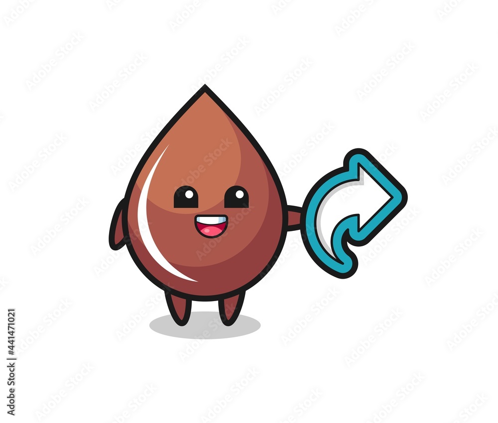 cute chocolate drop hold social media share symbol cute chocolate drop hold social media share symbol