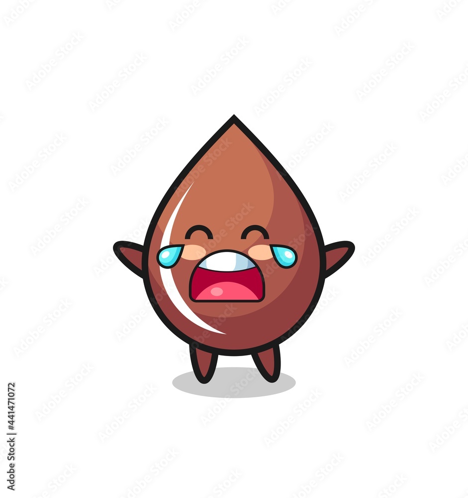 the illustration of crying chocolate drop cute baby the illustration of crying chocolate drop cute baby