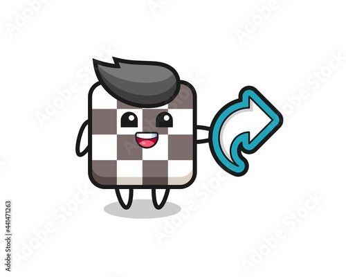 cute chess board hold social media share symbol