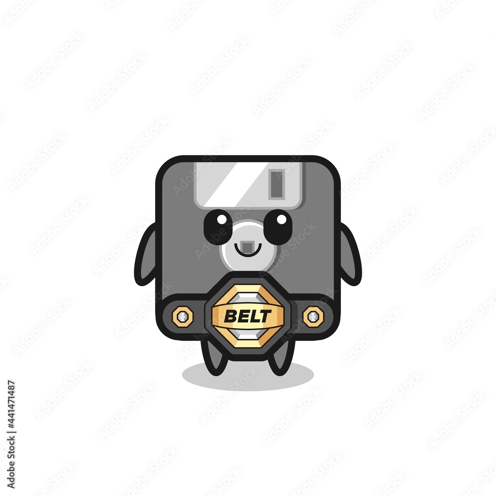 the MMA fighter floppy disk mascot with a belt the MMA fighter floppy disk mascot with a belt