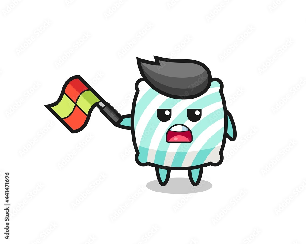 pillow cartoon as the line judge hold the flag up at a 45 degree angle pillow cartoon as the line judge hold the flag up at a 45 degree angle