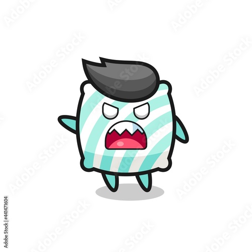 cute pillow cartoon in a very angry pose