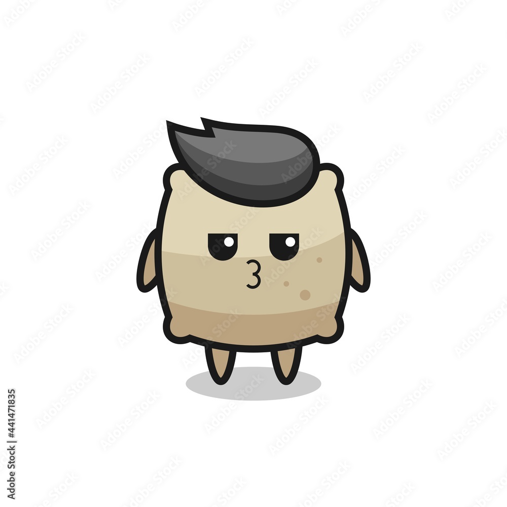 the bored expression of cute sack characters the bored expression of cute sack characters