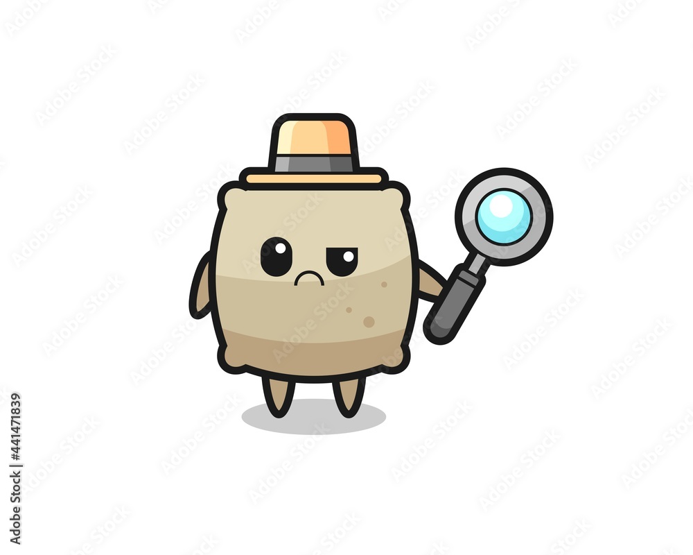 the mascot of cute sack as a detective the mascot of cute sack as a detective