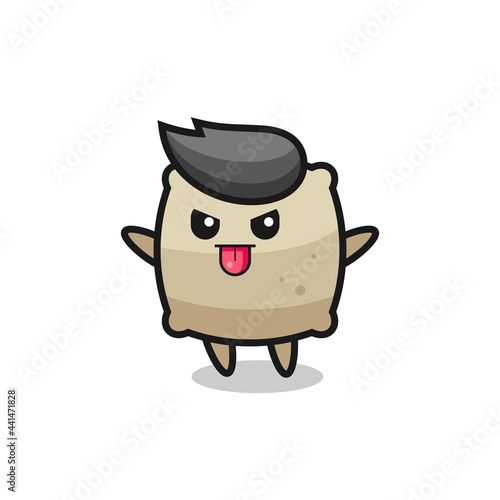 naughty sack character in mocking pose