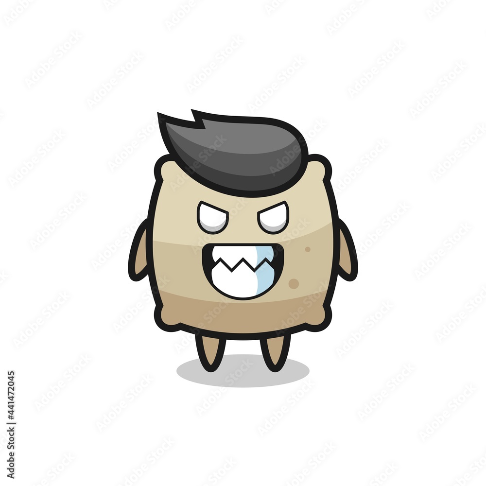 evil expression of the sack cute mascot character evil expression of the sack cute mascot character