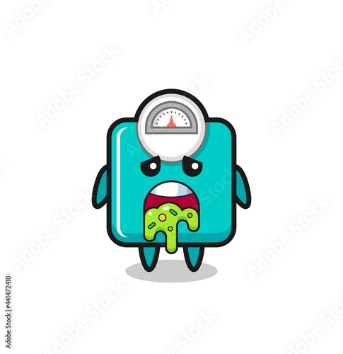 the cute weight scale character with puke