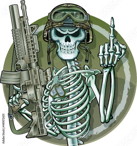 military skull vector image