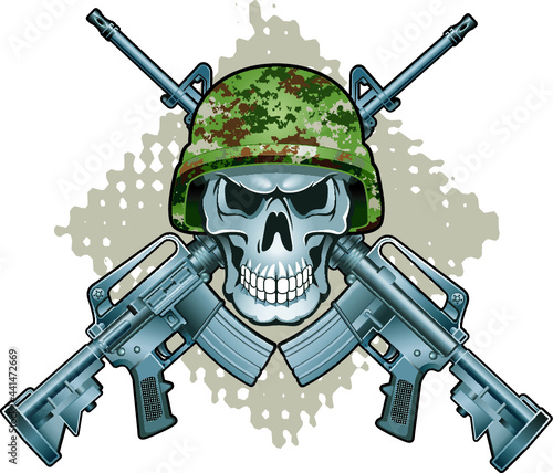 military skull vector image