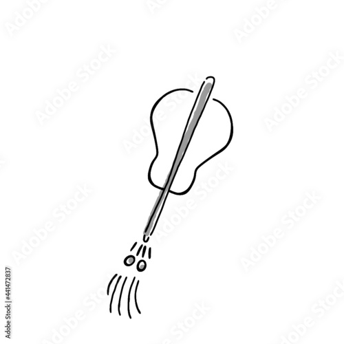 Hand drawn illustration of sumo item in simple icon drawing