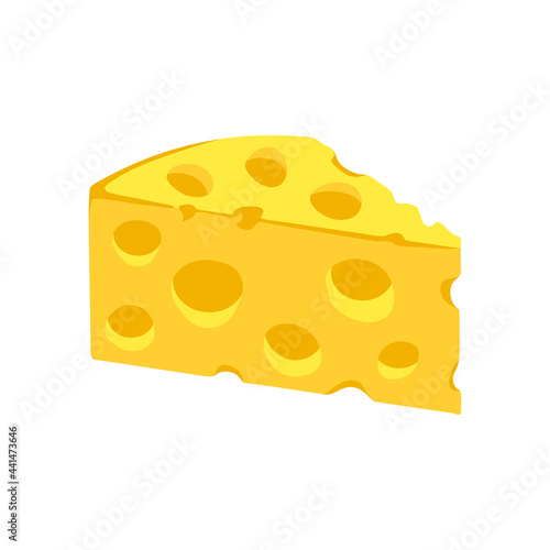 Colored Swiss cheese icon for food applications and websites. Vector illustration.