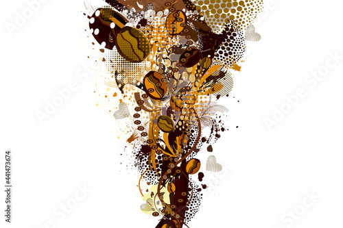 Abstract background with coffee beans.
