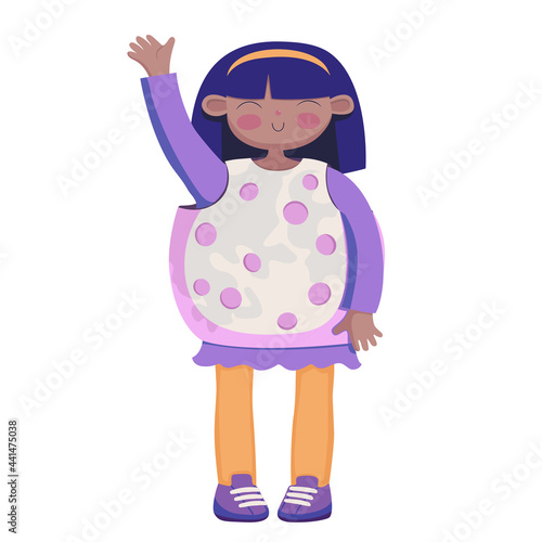 Girl in a fancy dress of the Moon vector illustration