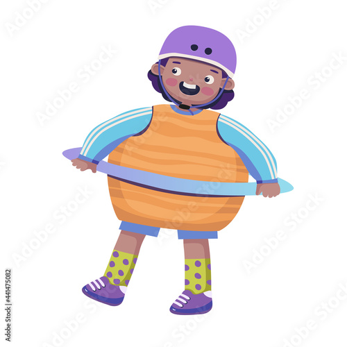 Saturn boy colorful vector illustration