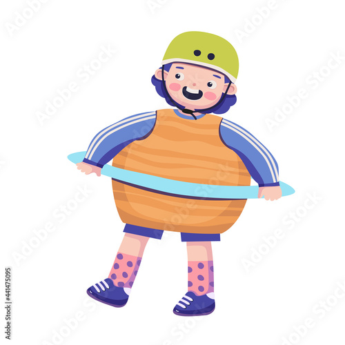 Saturn boy colorful vector illustration