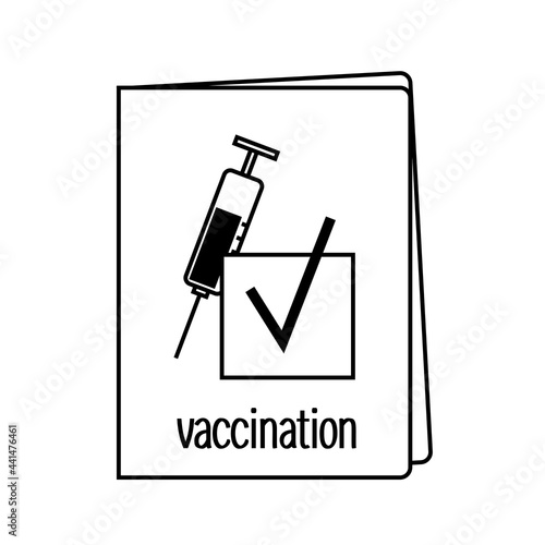 vaccination certificate outline icon, vaccination passport