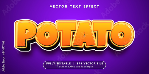 Text effects 3d potato, editable text style