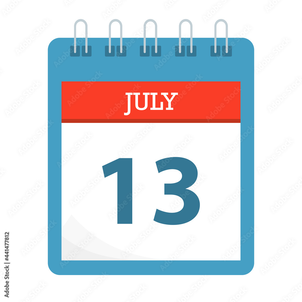 July 13 - Calendar Icon - Calendar template July 13 - Calendar Icon - Calendar template