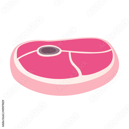 Cut of Meat Food Doodle Emoji Icon. Carnivorous Vector Illustration Cartoon Style Clip Art .