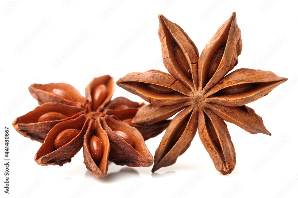 Star anise isolated on white background Star anise isolated on white background