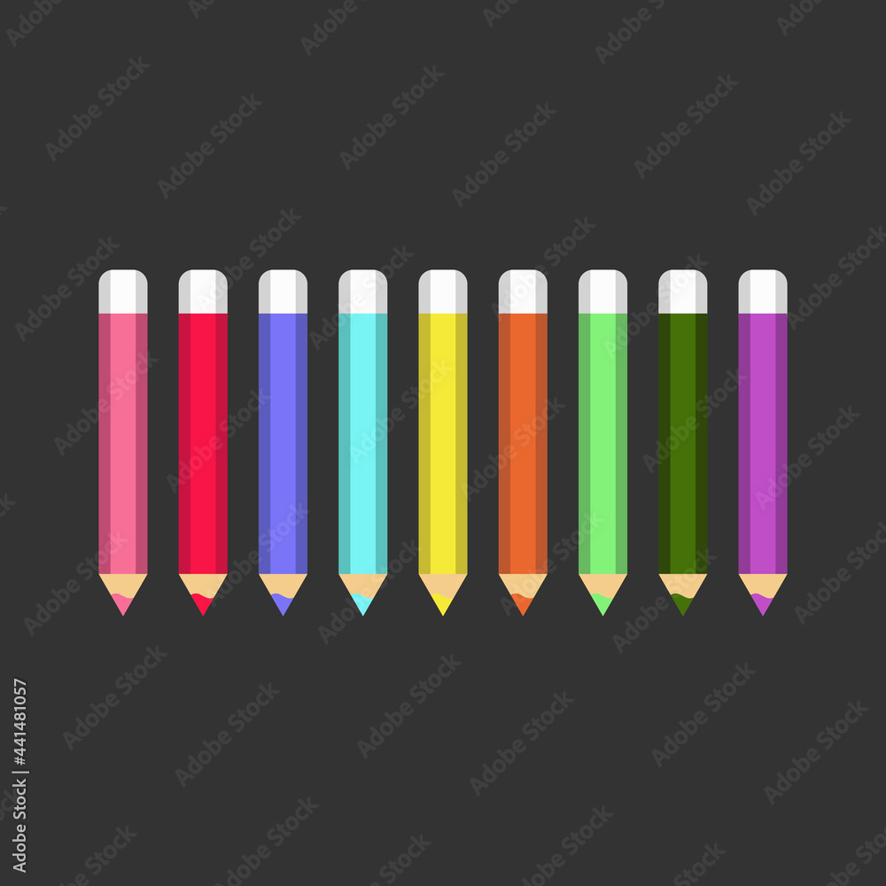 Obraz premium Colored Pencil Icon Logo Design Vector