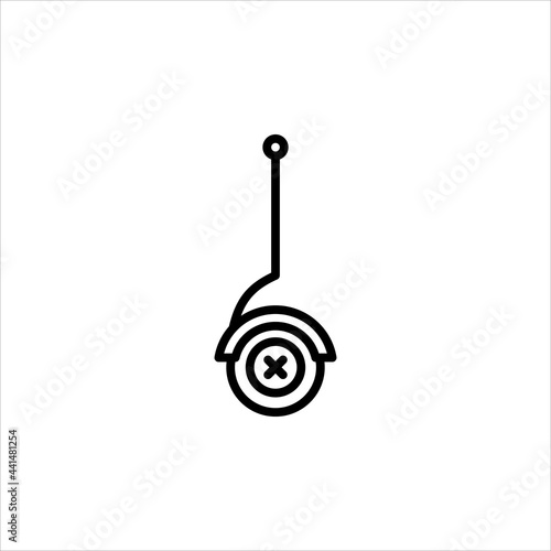Hoverboard Line Icon In A Simple Style. Vector sign in a simple style isolated on a white background. Original size 64x64 pixels