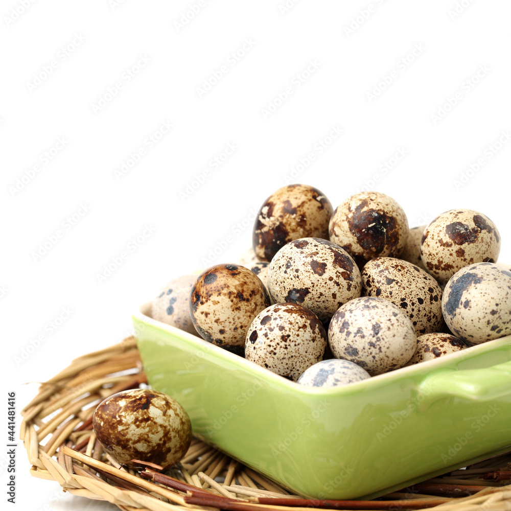 quail eggs on white background quail eggs on white background