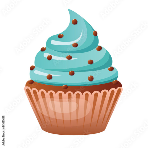 cupcake with chocolate toppings