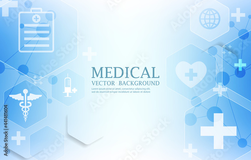 Geometric hexagon.Medical modern wallpaper