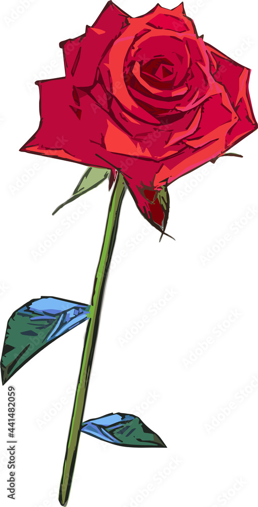 綺麗な一輪の薔薇の花 Stock Vector Adobe Stock