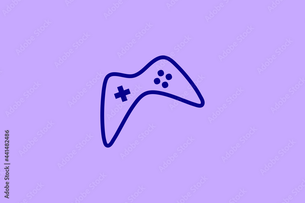 Fototapeta premium game logos. game stick image with purple line style. game icons.