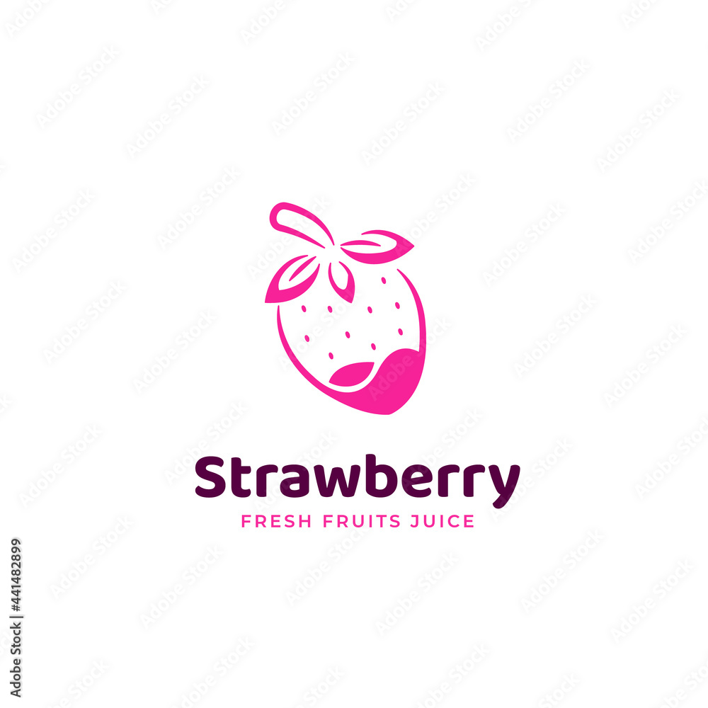 Sweet strawberry juice logo icon Sweet strawberry juice logo icon