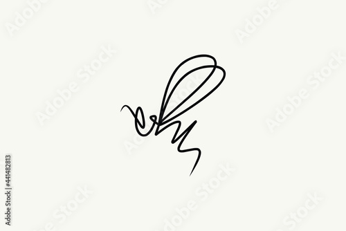 bee abstract logo. bee logo in great monoline style.