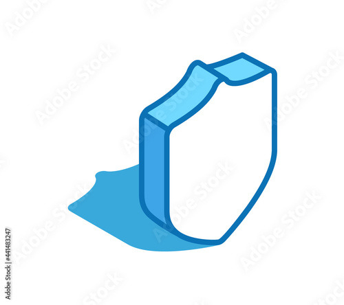 Shield isometric icon. Security, guard 3D line symbol.