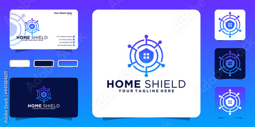 digital home security logo and business card inspiration