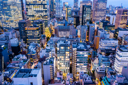 都会の夜景　空撮 photo