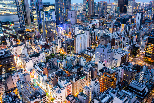 都会の夜景　空撮