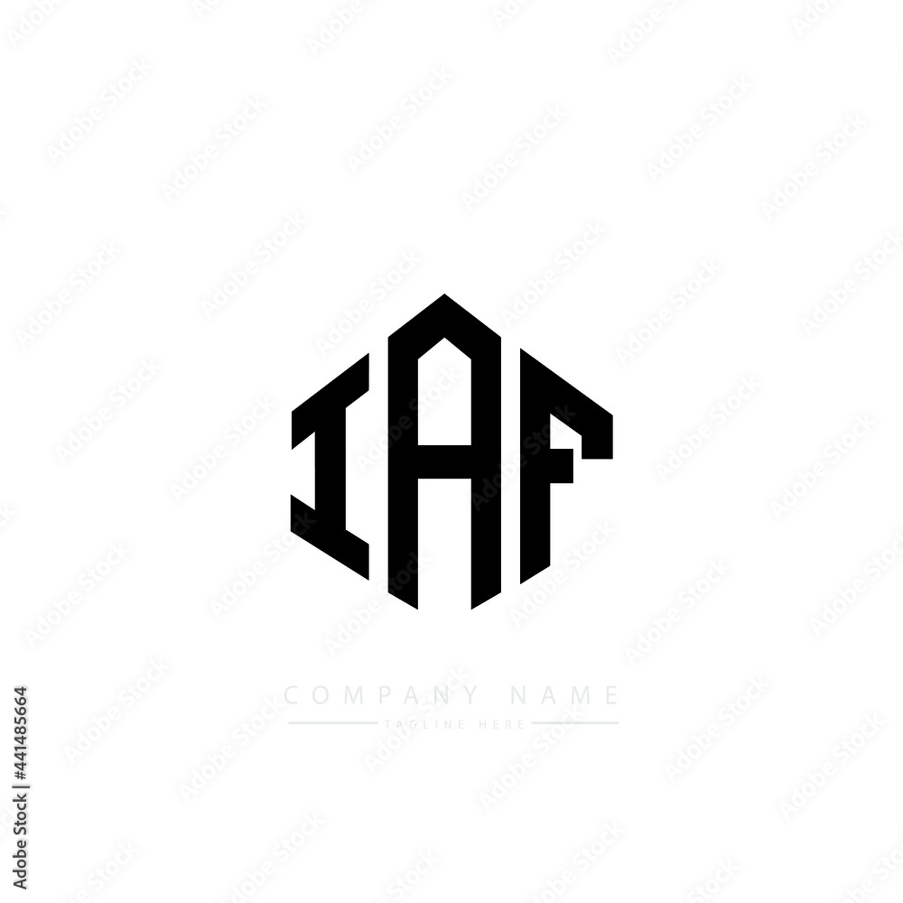 IAF letter logo design with polygon shape. IAF polygon logo monogram. IAF  cube logo design. IAF