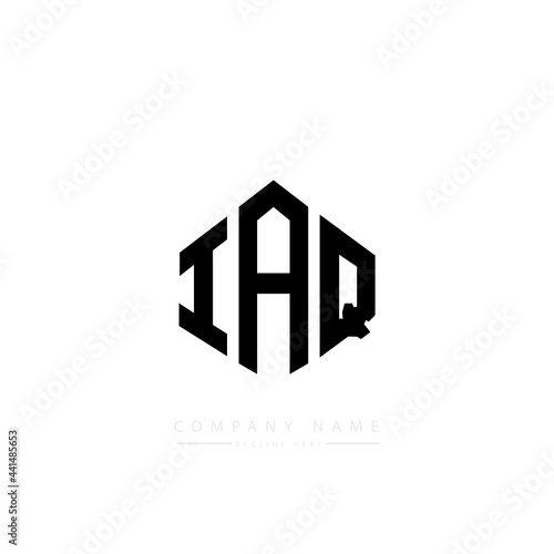 IAQ letter logo design with polygon shape. IAQ polygon logo monogram. IAQ cube logo design. IAQ hexagon vector logo template white and black colors. IAQ monogram. IAQ business and real estate logo.  photo