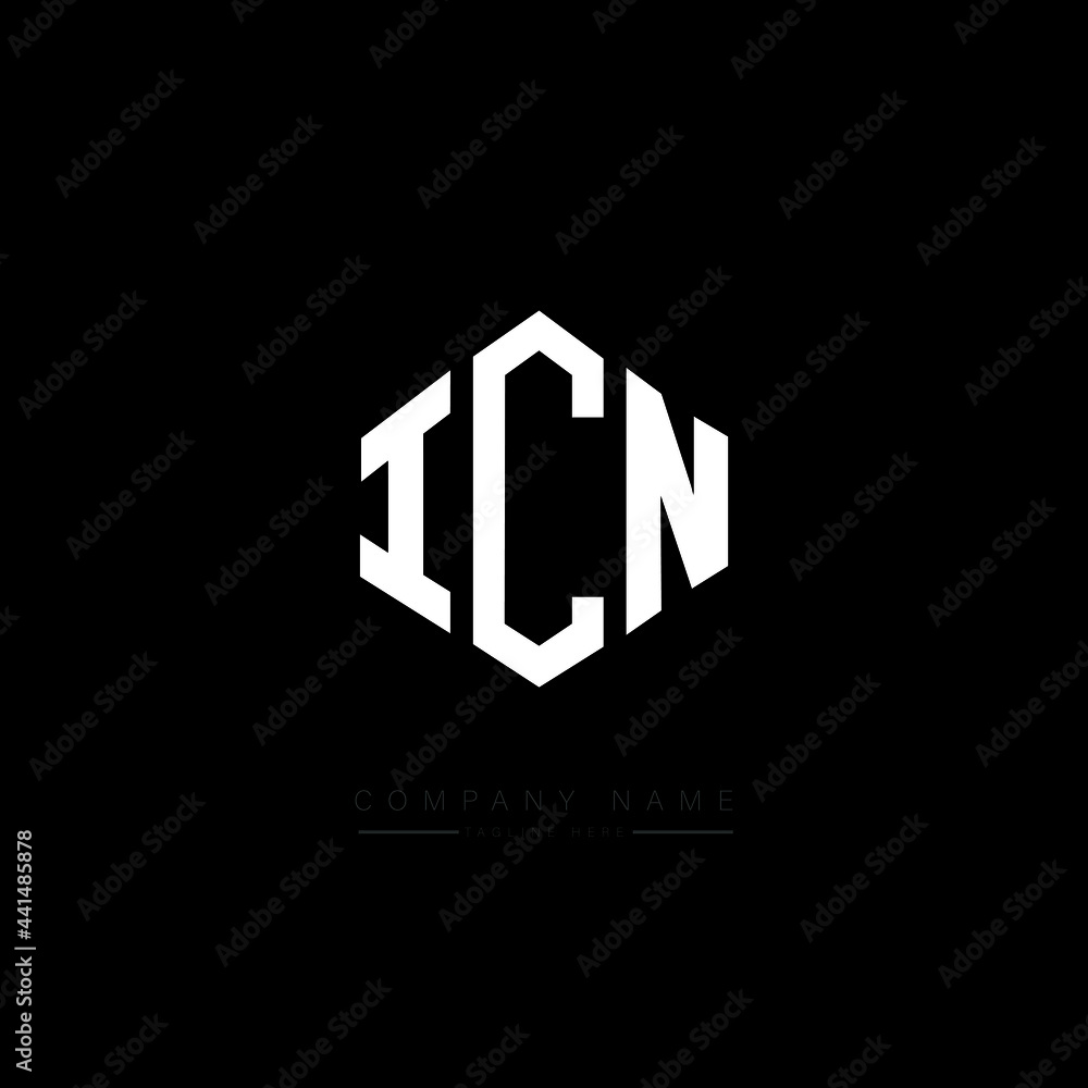 ICN letter logo design with polygon shape. ICN polygon logo monogram ...