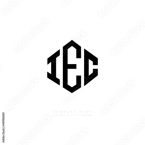 IEC letter logo design with polygon shape. IEC polygon logo monogram. IEC cube logo design. IEC hexagon vector logo template white and black colors. IEC monogram. IEC business and real estate logo. 