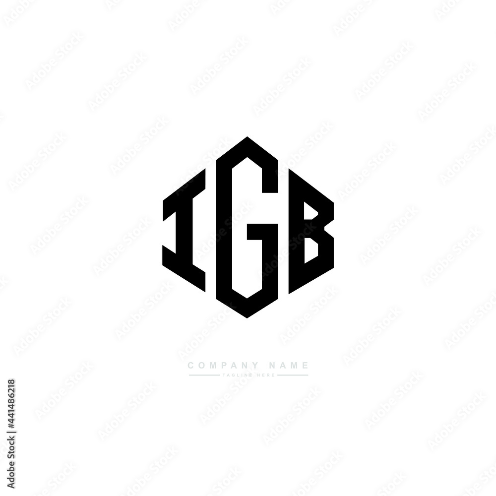 IGB letter logo design with polygon shape. IGB polygon logo monogram. IGB cube logo design. IGB hexagon vector logo template white and black colors. IGB monogram. IGB business and real estate logo. 