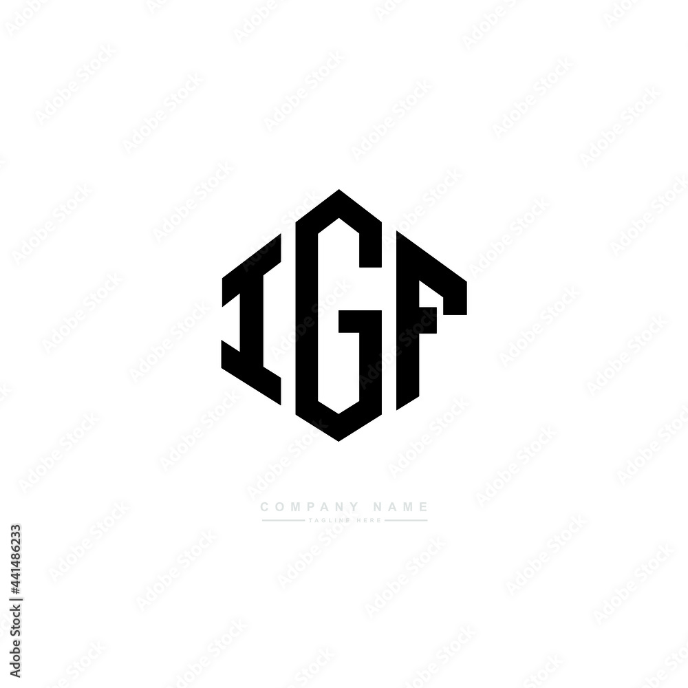 IGF letter logo design with polygon shape. IGF polygon logo monogram. IGF cube logo design. IGF hexagon vector logo template white and black colors. IGF monogram. IGF business and real estate logo. 