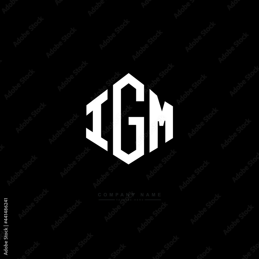 IGM letter logo design with polygon shape. IGM polygon logo monogram. IGM cube logo design. IGM hexagon vector logo template white and black colors. IGM monogram. IGM business and real estate logo. 
