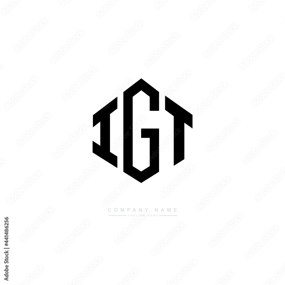 IGT letter logo design with polygon shape. IGT polygon logo monogram ...