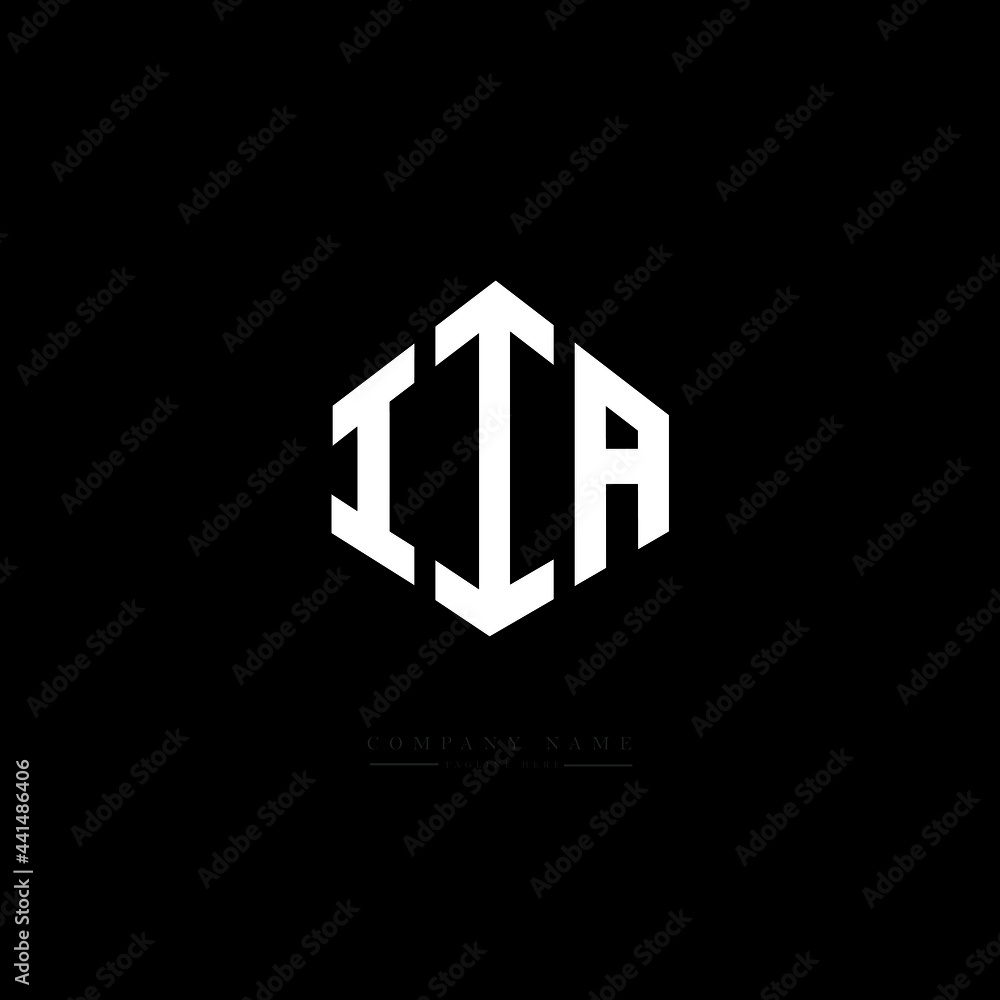 IIA letter logo design with polygon shape. IIA polygon logo monogram. IIA cube logo design. IIA hexagon vector logo template white and black colors. IIA monogram. IIA business and real estate logo. 