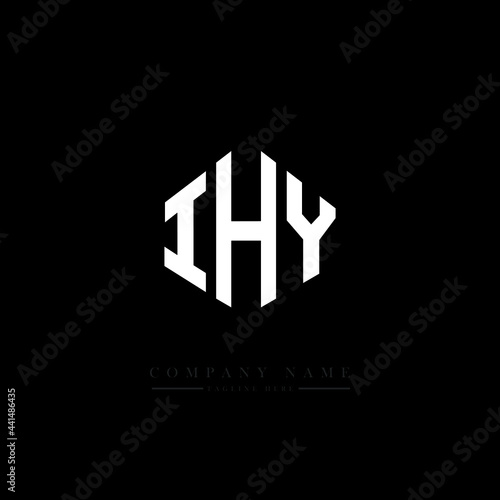 IHY letter logo design with polygon shape. IHY polygon logo monogram. IHY cube logo design. IHY hexagon vector logo template white and black colors. IHY monogram. IHY business and real estate logo.  photo