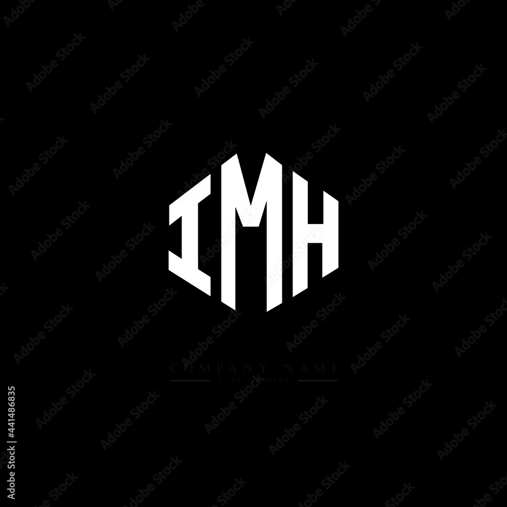 IMH letter logo design with polygon shape. IMH polygon logo monogram. IMH cube logo design. IMH hexagon vector logo template white and black colors. IMH monogram. IMH business and real estate logo. 