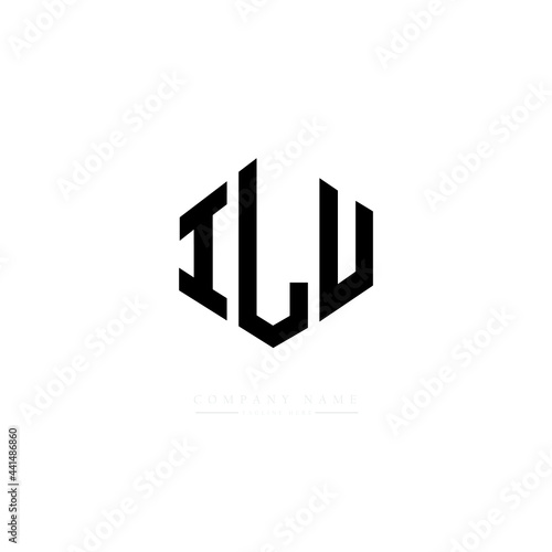 ILU letter logo design with polygon shape. ILU polygon logo monogram. ILU cube logo design. ILU hexagon vector logo template white and black colors. ILU monogram. ILU business and real estate logo. 